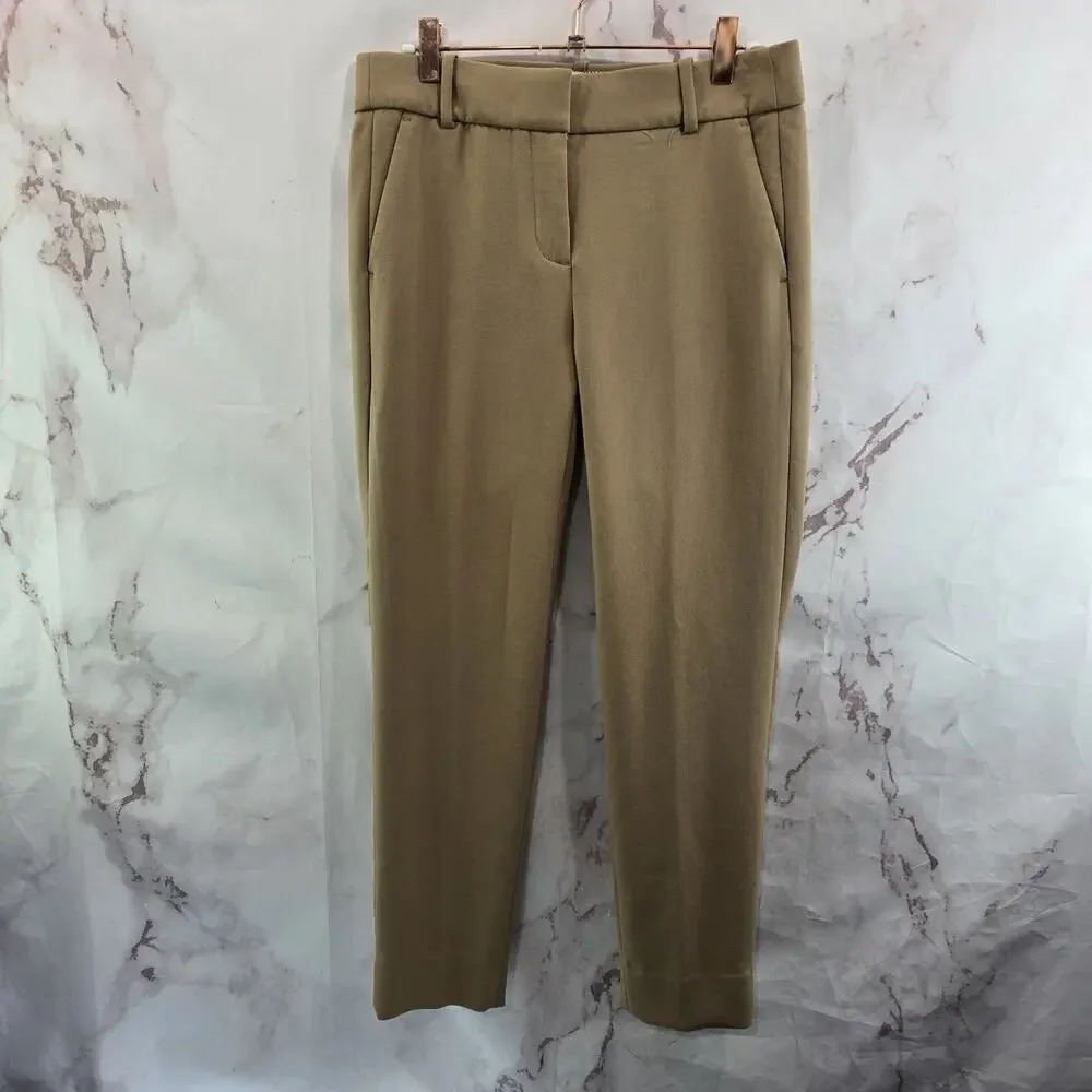 J Crew Pants Womens 4 Camel Tan Cameron High Rise Crop Straight 365 G8547